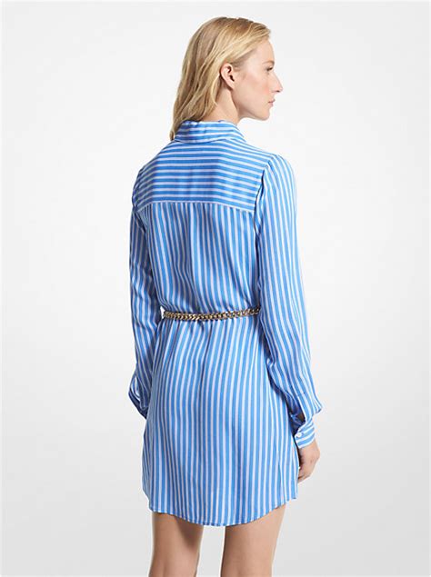 michael michael kors striped georgette shirtdress